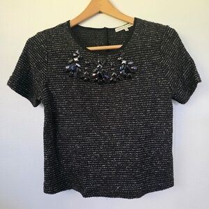 Embellished‎ Short Sleeve Women's Top - XS